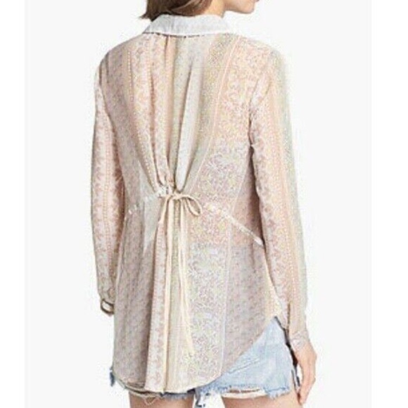 Free People Moonlight Mile sheer button top medium - Picture 2 of 9